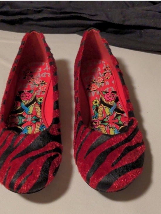 Ed Hardy Shoes - Ed Hardy Pony Hair Zebra Print Ballet Flats